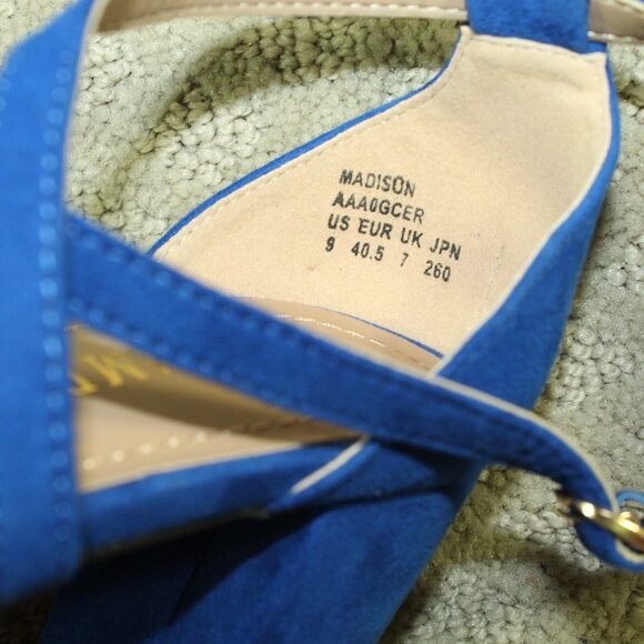 NWOT Dream Pairs Women's 9 Royal Blue Criss Cross Straps 3" Chunky Heels - Picture 7 of 7